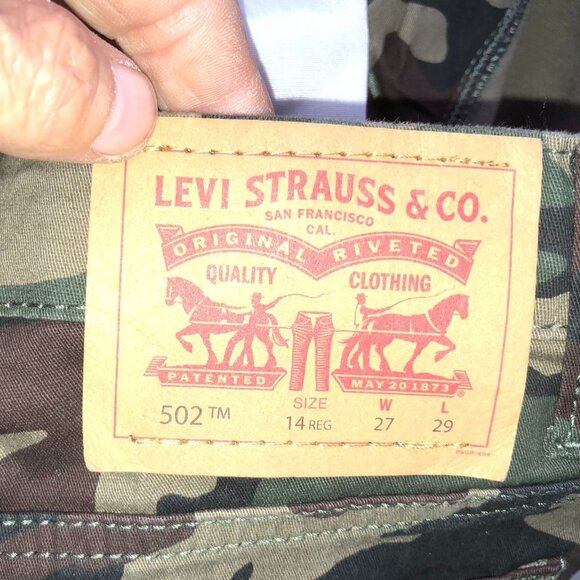 Levis Womens Jeans Size 14 502 Slim Straight Camo Classic Casual Streetwear Y2K - Picture 3 of 16